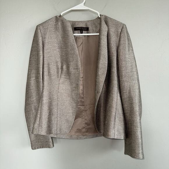 Anne Klein Sheath Dress & Blazer Set - Dress Sz 6 Blazer Sz 4 - Linen Silk Wool - Picture 6 of 16